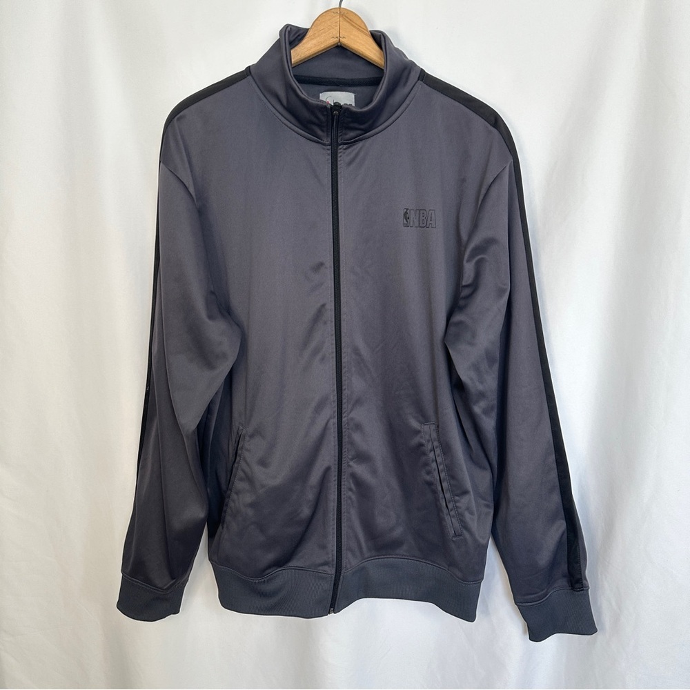 NBA Basketball Track Jacket Mens 2XL Full Zip Up Training Outdoors Gray